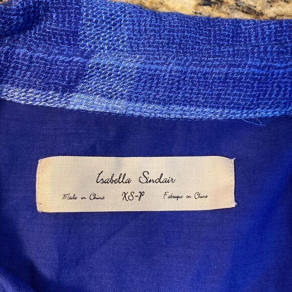 Isabella Sinclair Anthropology Sleeveless Blue Check Print Shirt Dress Size XSP - Picture 7 of 10